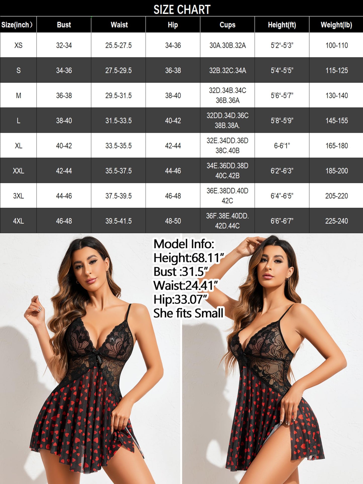 Avidlove Women Lace Lingerie Babydoll Sexy Chemise Exotic Nightgowns Bridal Nightdress