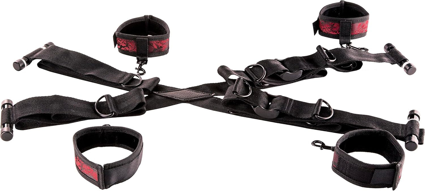 CalExotics Scandal Over the Door Cross – Luxury Bondage Restraints for Couples – BDSM Toys for Couples – Black