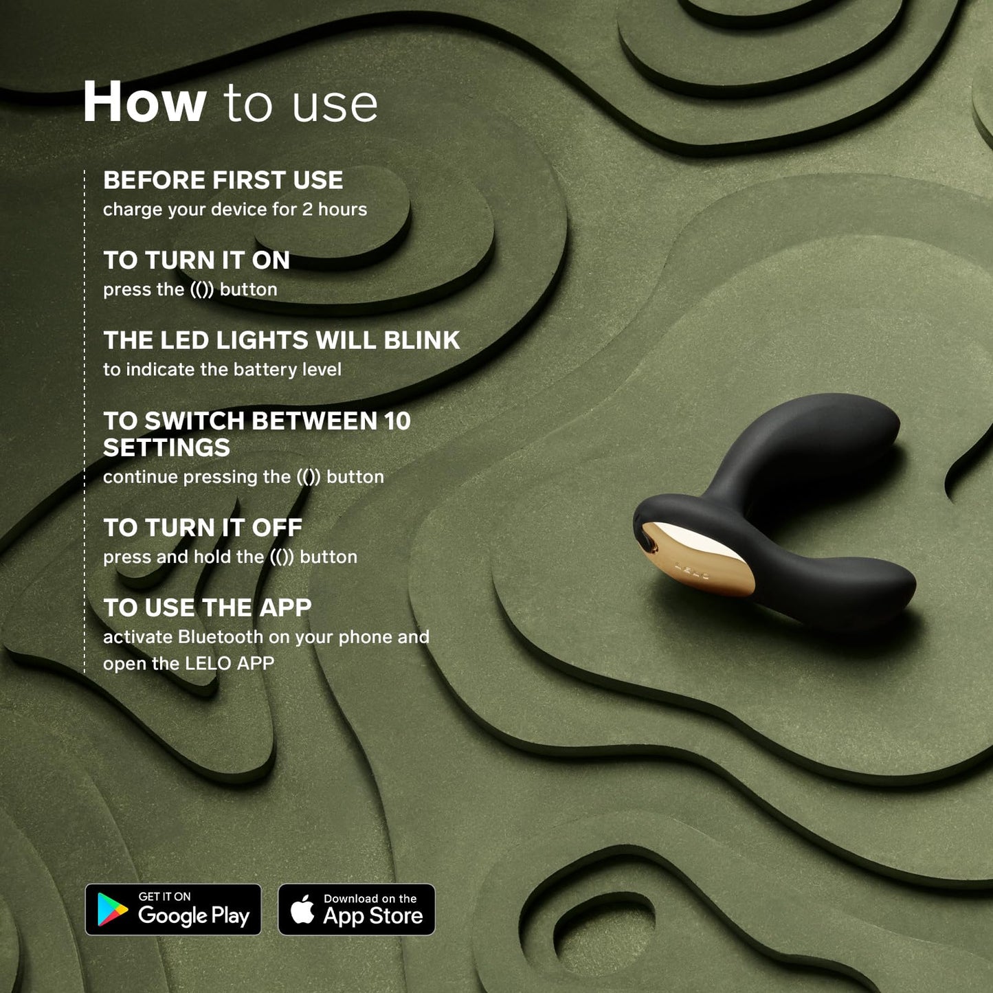 LELO Hugo 2 Prostate Vibrator is Advanced Male Sex Toy with Bluetooth App, Prostate Massager with 10 Settings, Waterproof & Rechargeable Sex Toys for Men, Green