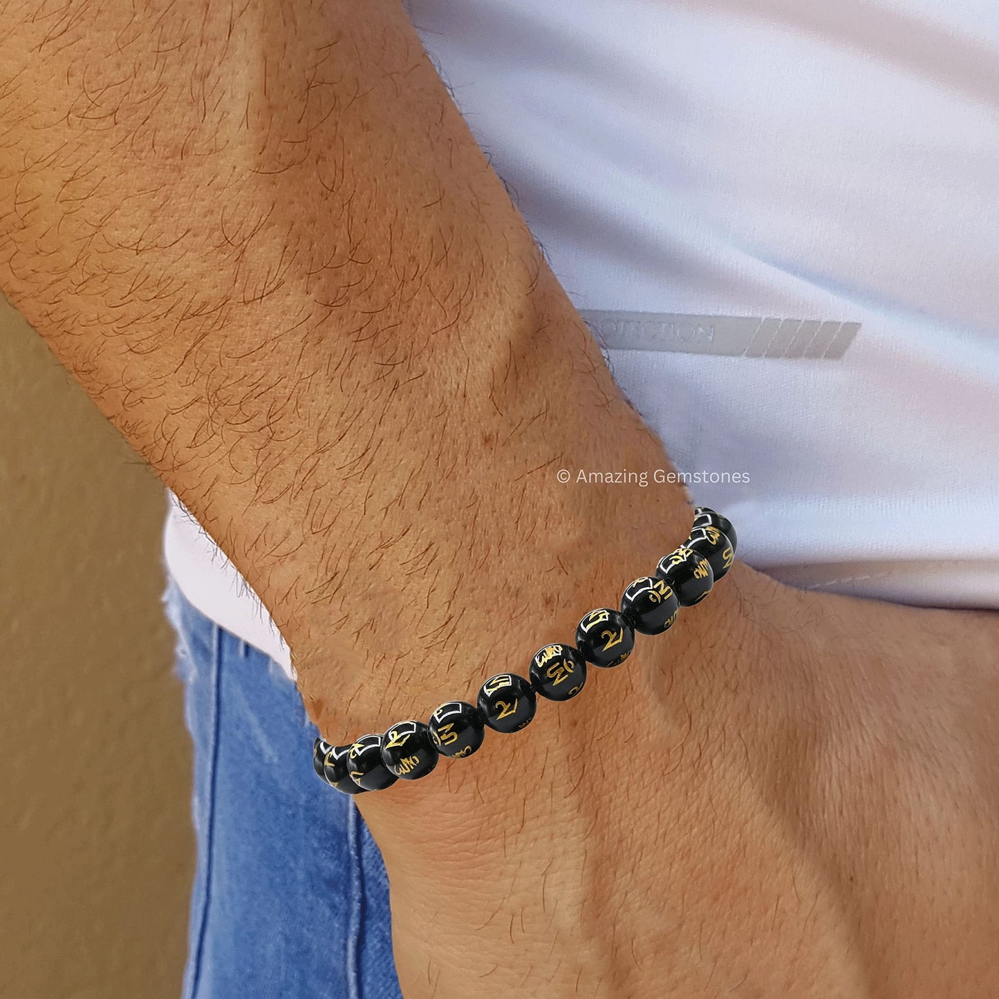 Copper Hematite Bracelet for Women Men's Gifts - Protection Healing Crystal Bracelet - 8mm Gemstone Beaded Adjustable Bracelet Pulseras Para Hombres Mujer Stocking Stuffers