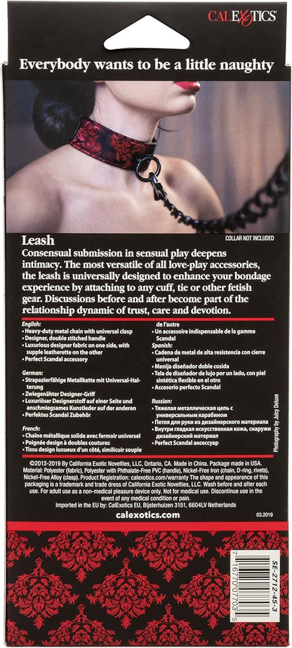 CalExotics Scandal Leash – BDSM Fetish Play for Couples – Bondage Restraint Lingerie – Black