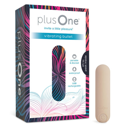 plusOne Bullet Vibrator for Women, Mini Vibrator Made of Body-Safe Silicone, Fully Waterproof, USB Rechargeable, Personal Massager with 10 Vibration Settings, Purple