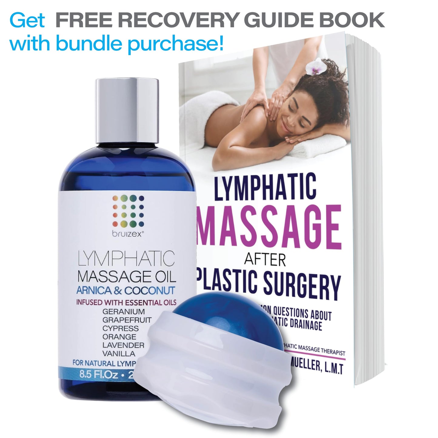 Lymphatic Drainage Massage Oil with Arnica Oil & Coconut for Post Surgery Recovery & Lymphatic Drainage Massager, Liposuction, 360 Lipo, BBL, After Tummy Tuck Surgery Items, Fibrosis Treatment, 8.5 Oz