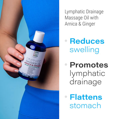 Lymphatic Drainage Massage Oil with Arnica Oil & Coconut for Post Surgery Recovery & Lymphatic Drainage Massager, Liposuction, 360 Lipo, BBL, After Tummy Tuck Surgery Items, Fibrosis Treatment, 8.5 Oz