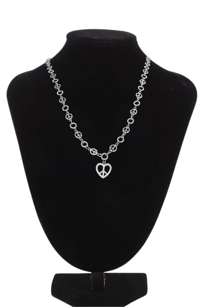 Retro Peace Sign Handcrafted Necklace