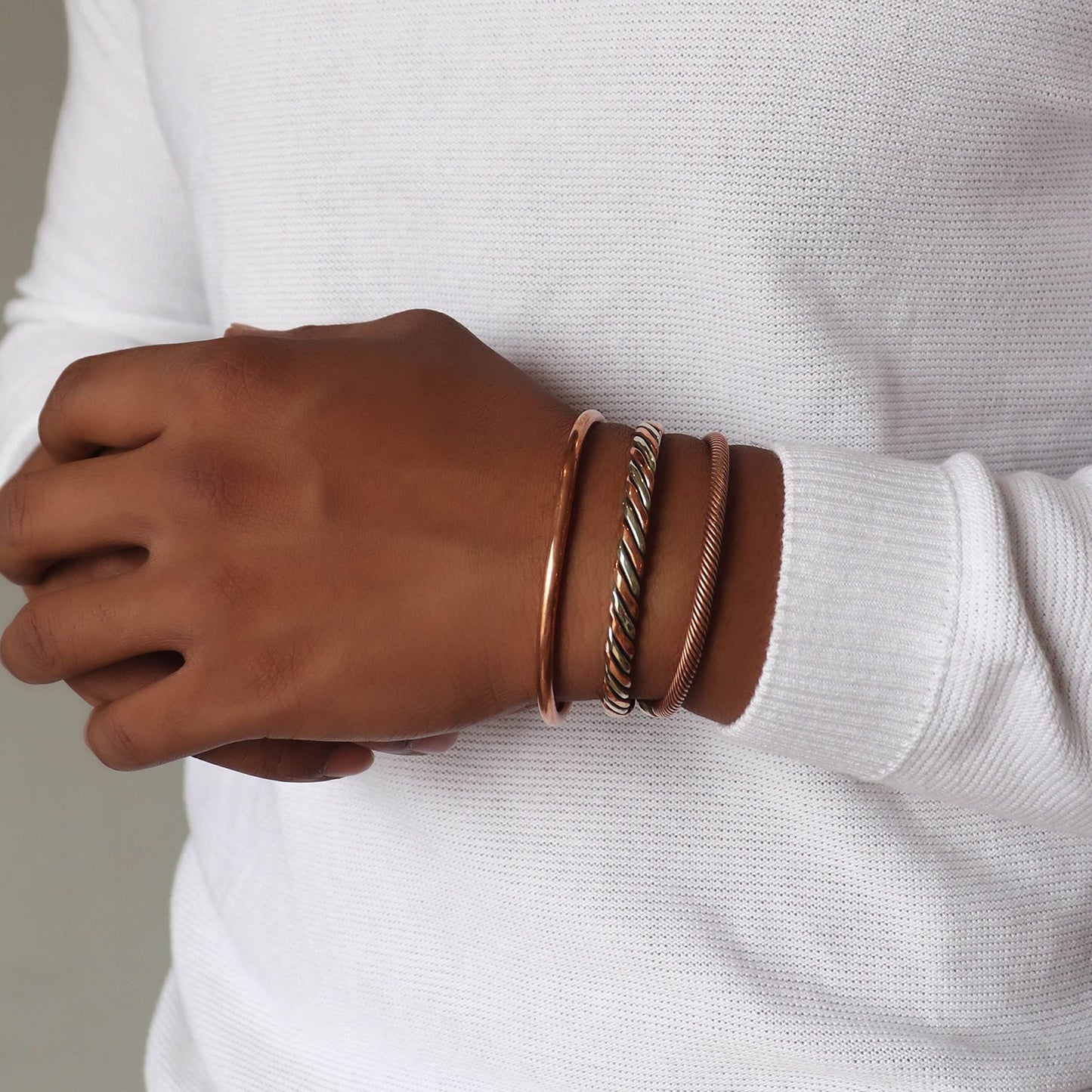 Copper Bracelets- for Men and Women| Set of 3 with Gift Bag |Handmade 100% Copper