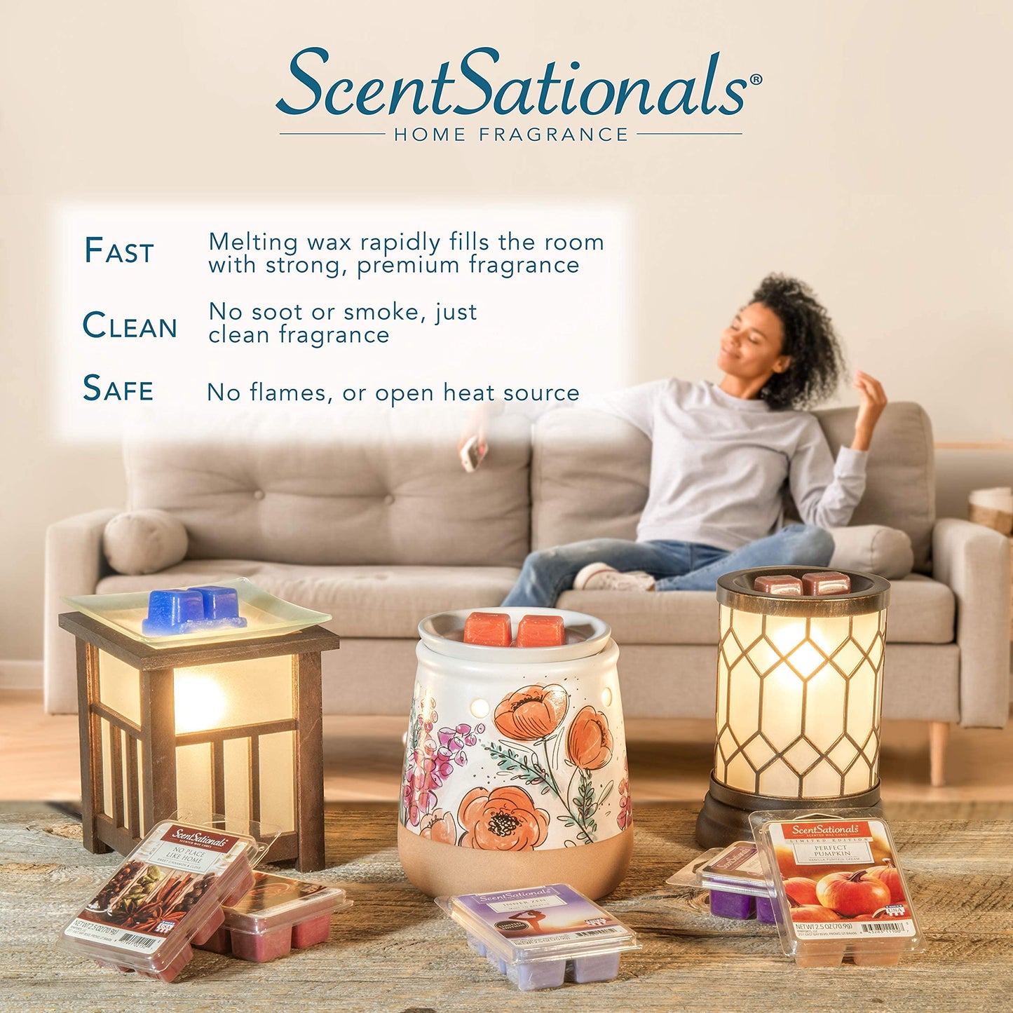 ScentSationals Wax Warmer Boho Collection, Scented Wax Cube Melter, Oil Diffuser Electric Fragrance and Oil Burner, Wickless Candle Air Freshener, Indoor Home Decor, House Decoration Year Round (Succulent Bowl)