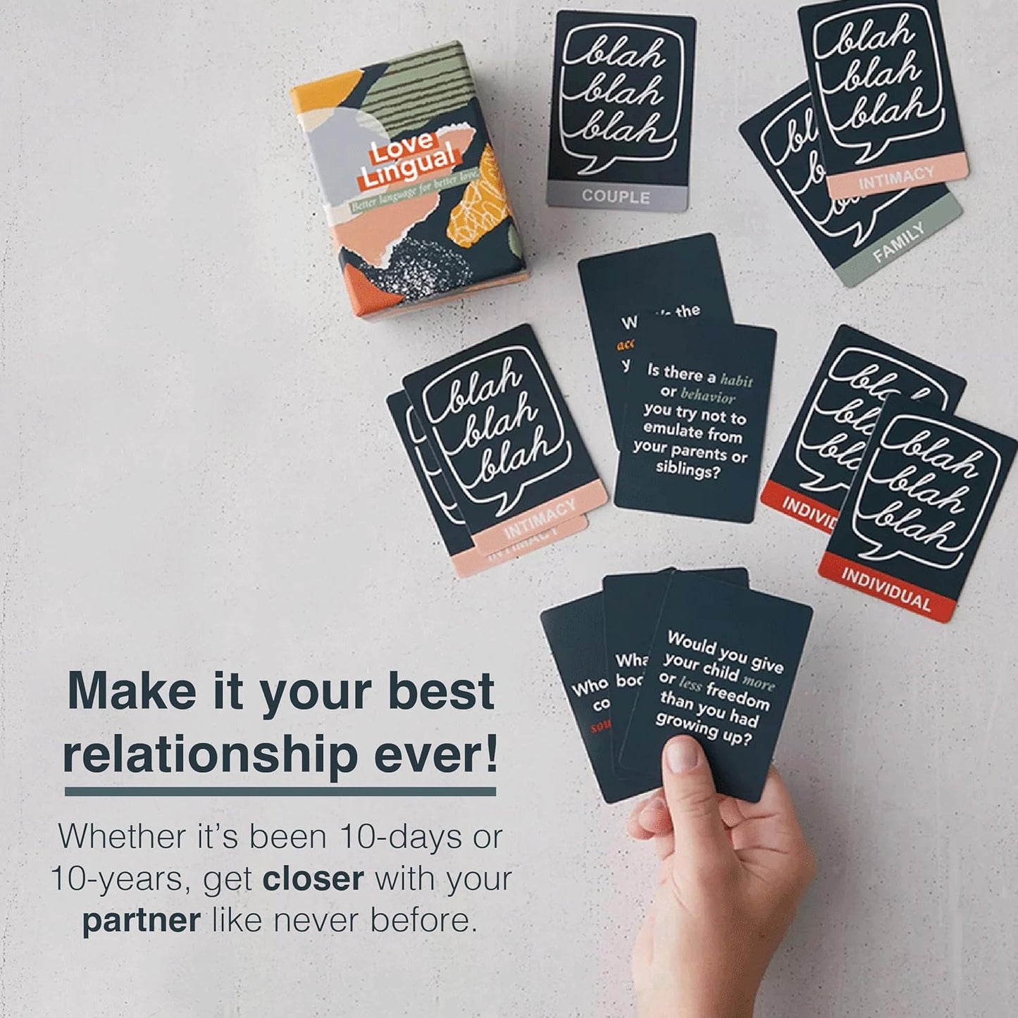 FLUYTCO Love Lingual Couples Card Game for Adults | Fun Couples Games for Date Night Ideas | Intimacy Card Game for Boyfriend and Girlfriend | Newlywed & Marriage Game for Couples to Reconnect