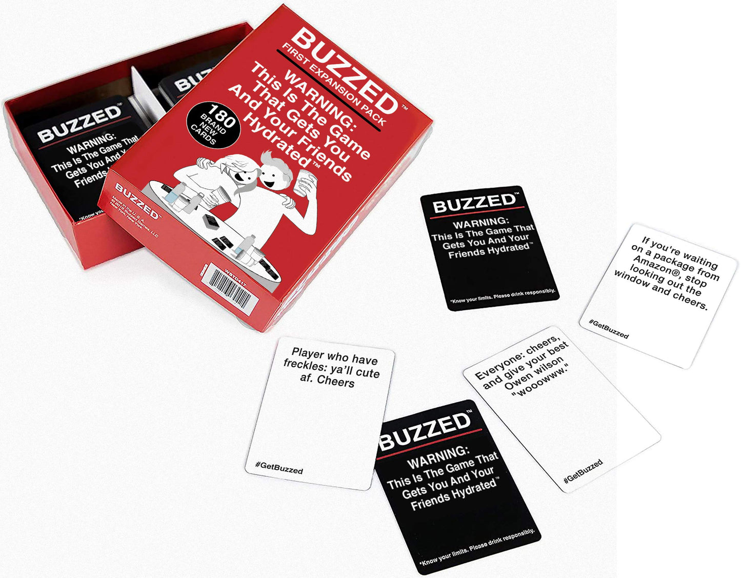 Buzzed Expansion Pack #1 - The Drinking Game That Will Get You & Your Friends Tipsy - Pool Party Games, Summer Party Games
