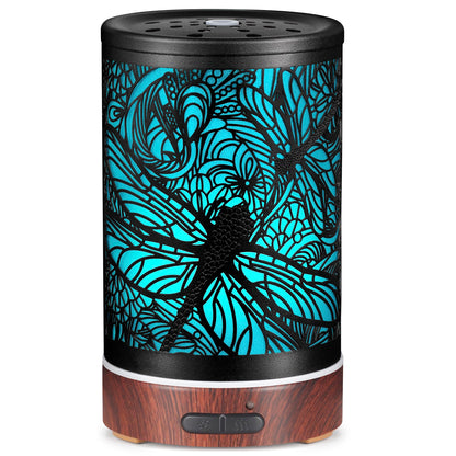 Metal Essential Oils Diffuser 150ML Aromatherapy Diffuser Cool Mist Humidifier with 7 Colors Lights Waterless Auto Off Air Diffusers as Gifts for Moms Women Girls (Bigfoot)