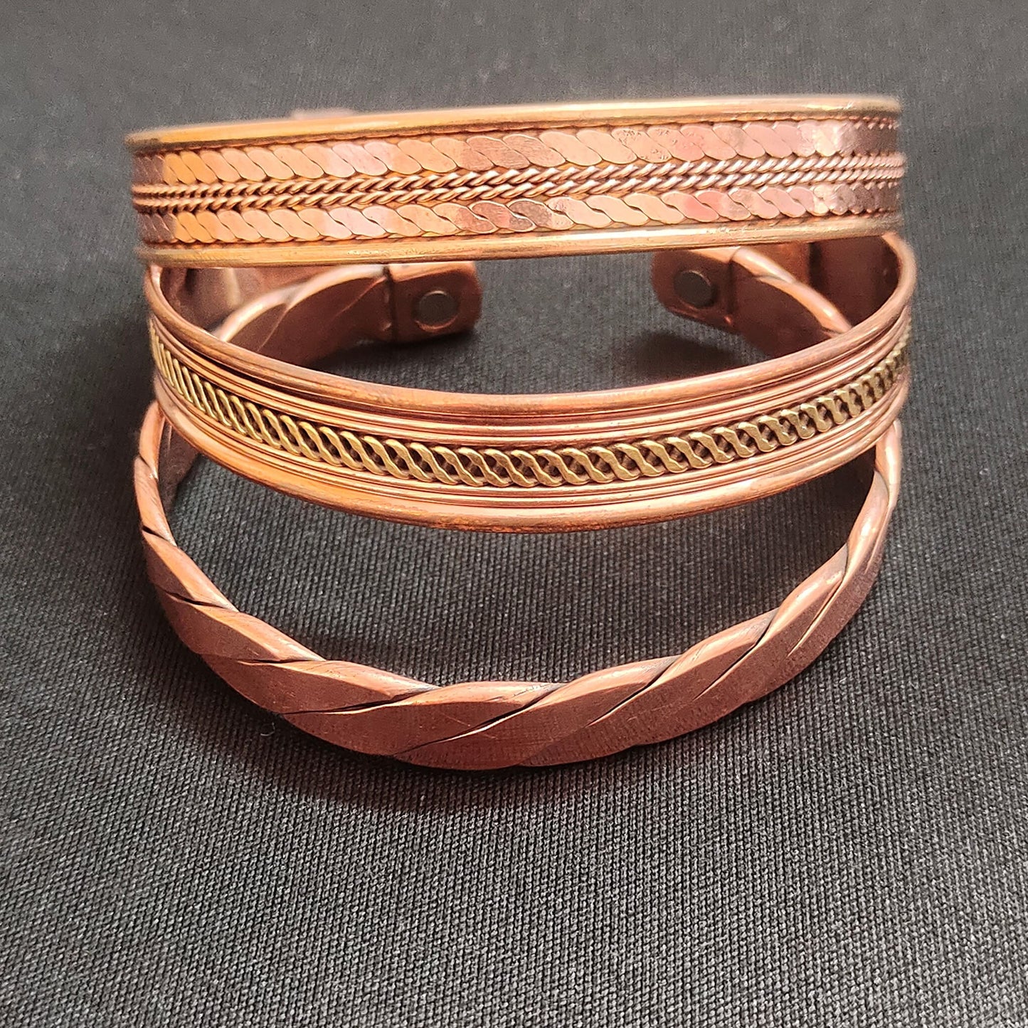 Copper Bracelets- for Men and Women| Set of 3 with Gift Bag |Handmade 100% Copper