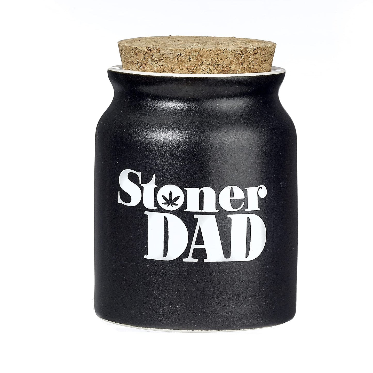 FASHIONCRAFT - Stoner Dad Half Ounce (300ml) Ceramic Stash Jar, Small Airtight Containers for Herbs & Spices, Cute Almost Smell Proof Container Jar