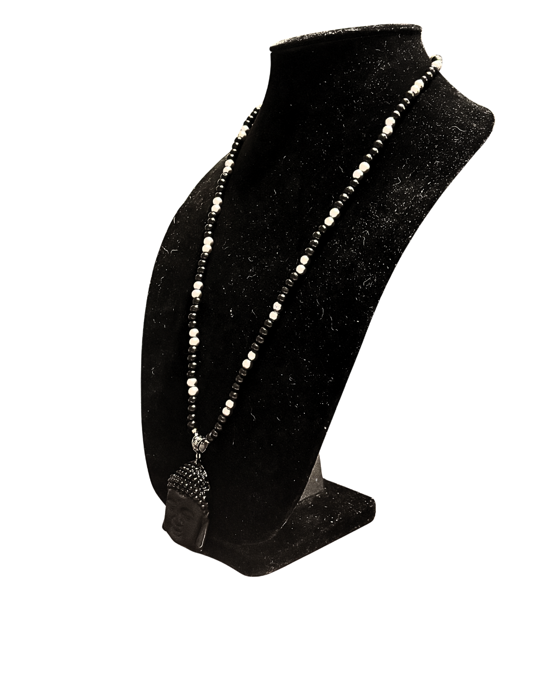 Genuine Onyx Buddha Prayer Bead Necklace