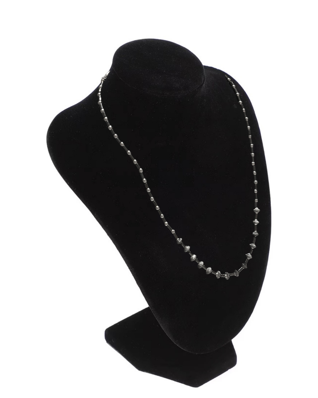 Hematite and Silver Beaded Necklace