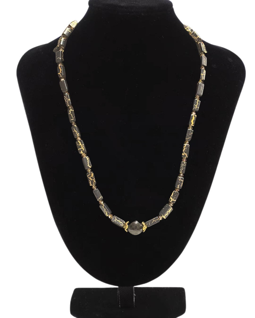 Genuine Onyx Round Hand beaded Beaded Necklace