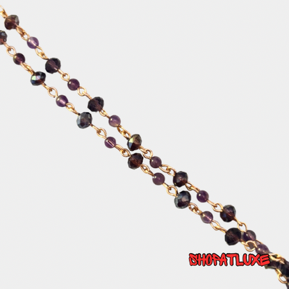 AMETHYST BEADED LARIAT NECKLACE