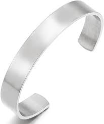 Brushed Steel Arm Cuff Bracelets for Men Women