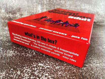All Things Equal, Inc. ADULT LOADED QUESTIONS, a Rousing Adult Party Game, Over 300 Suggestive, Silly, Stimulating Questions, 4 to 6 Players, for Ages 17 and up