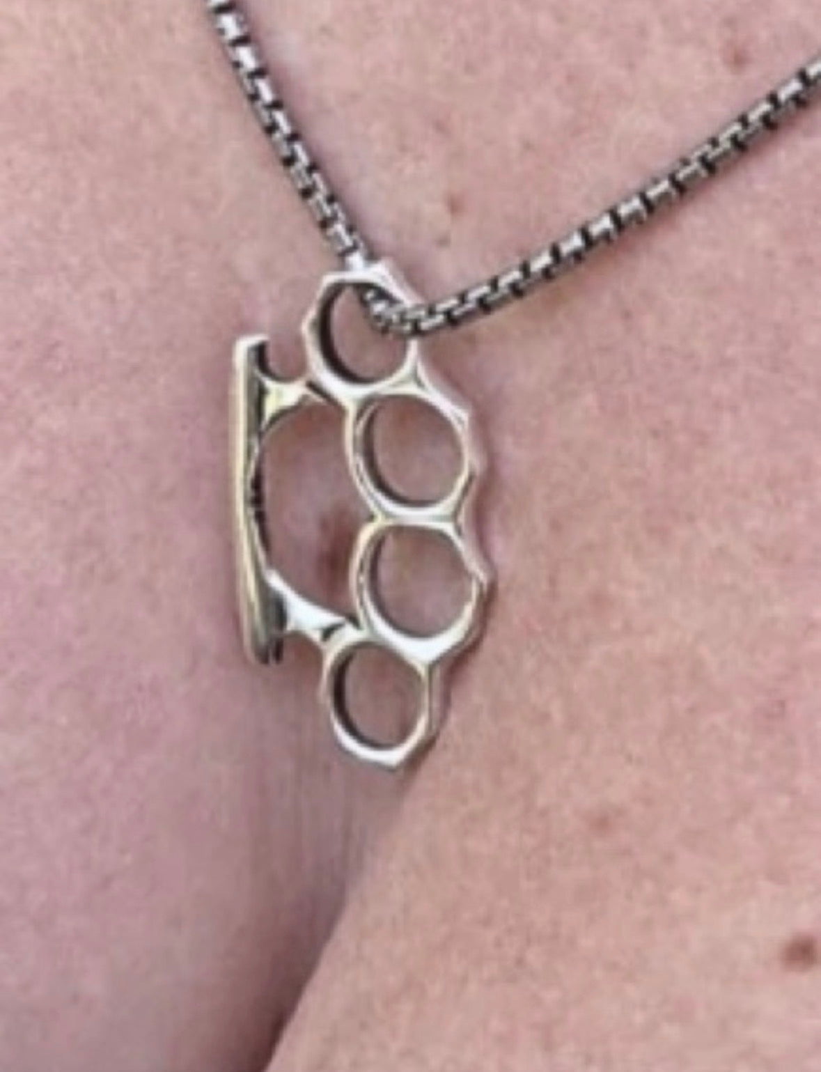 Brass Knuckle Duster Necklace