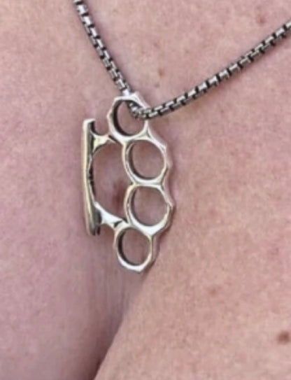 Brass Knuckle Duster Necklace