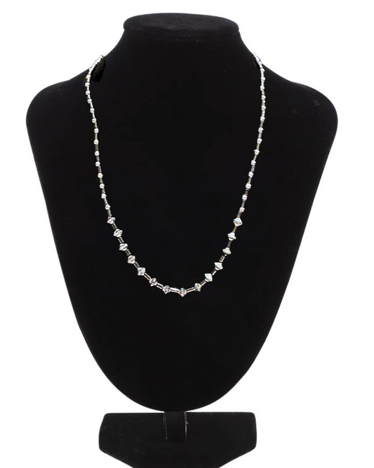 Hematite and Silver Beaded Necklace