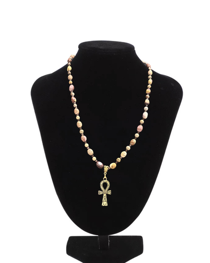 Egyptian Ankh Fertility Beaded Necklace