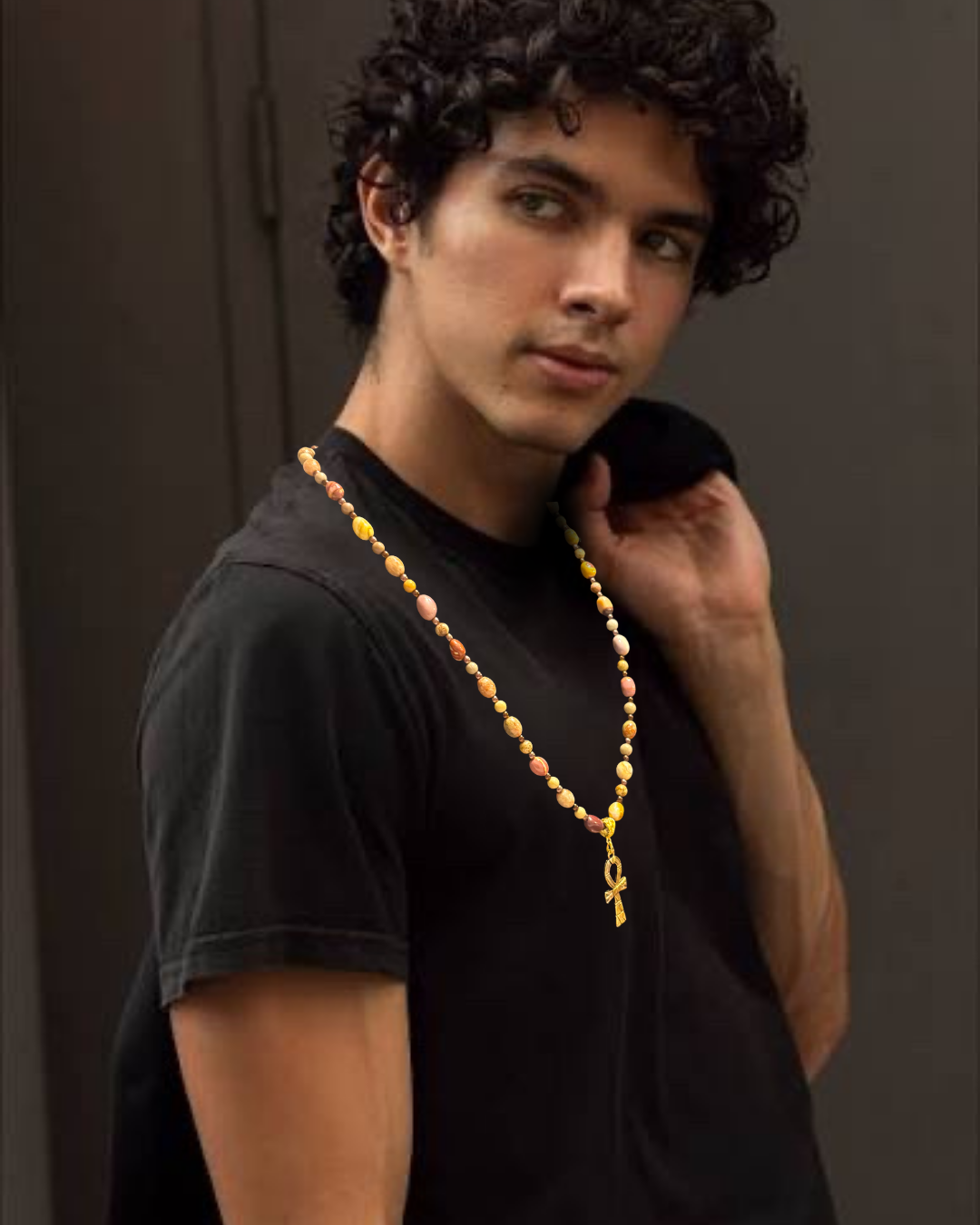 Egyptian Ankh Fertility Beaded Necklace