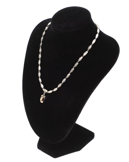 Hematite Beaded Necklace With Faceted Charm