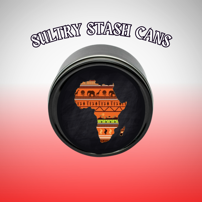 AFRICA MAP Stash Tin - Round Storage Container