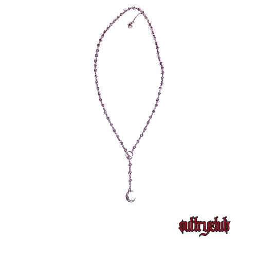 AMETHYST BEADED DISCREET CAPTIVE CHOKER O RING LARIAT NECKLACE