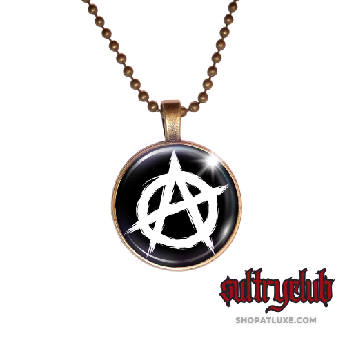 Black And White Anarchy Symbol Necklace