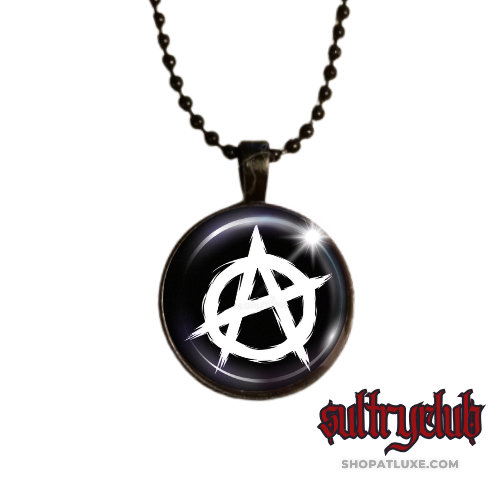 Black And White Anarchy Symbol Necklace