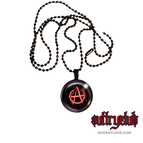 Black And Red Anarchy Symbol Necklace