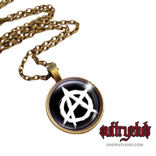 Black And White Anarchy Symbol Necklace