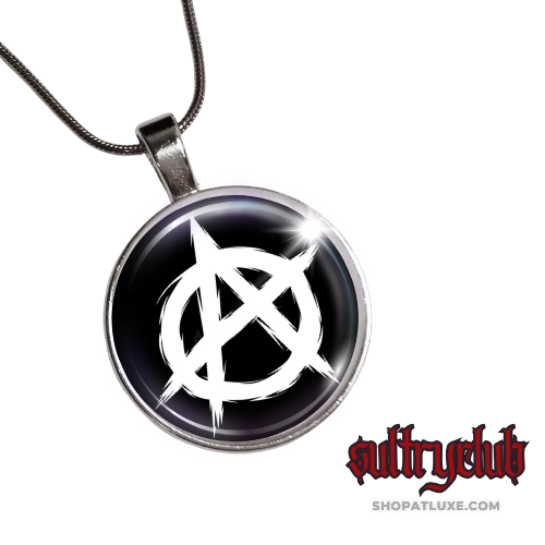 Black And White Anarchy Symbol Necklace