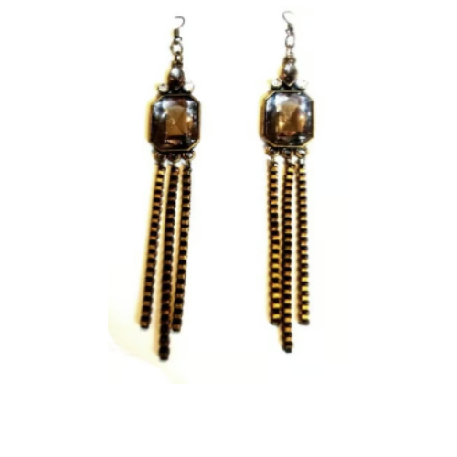 Antique Bronze Pave Chandelier Earrings