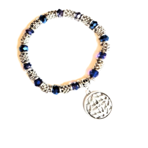 Crystal Beaded Charm Bracelet