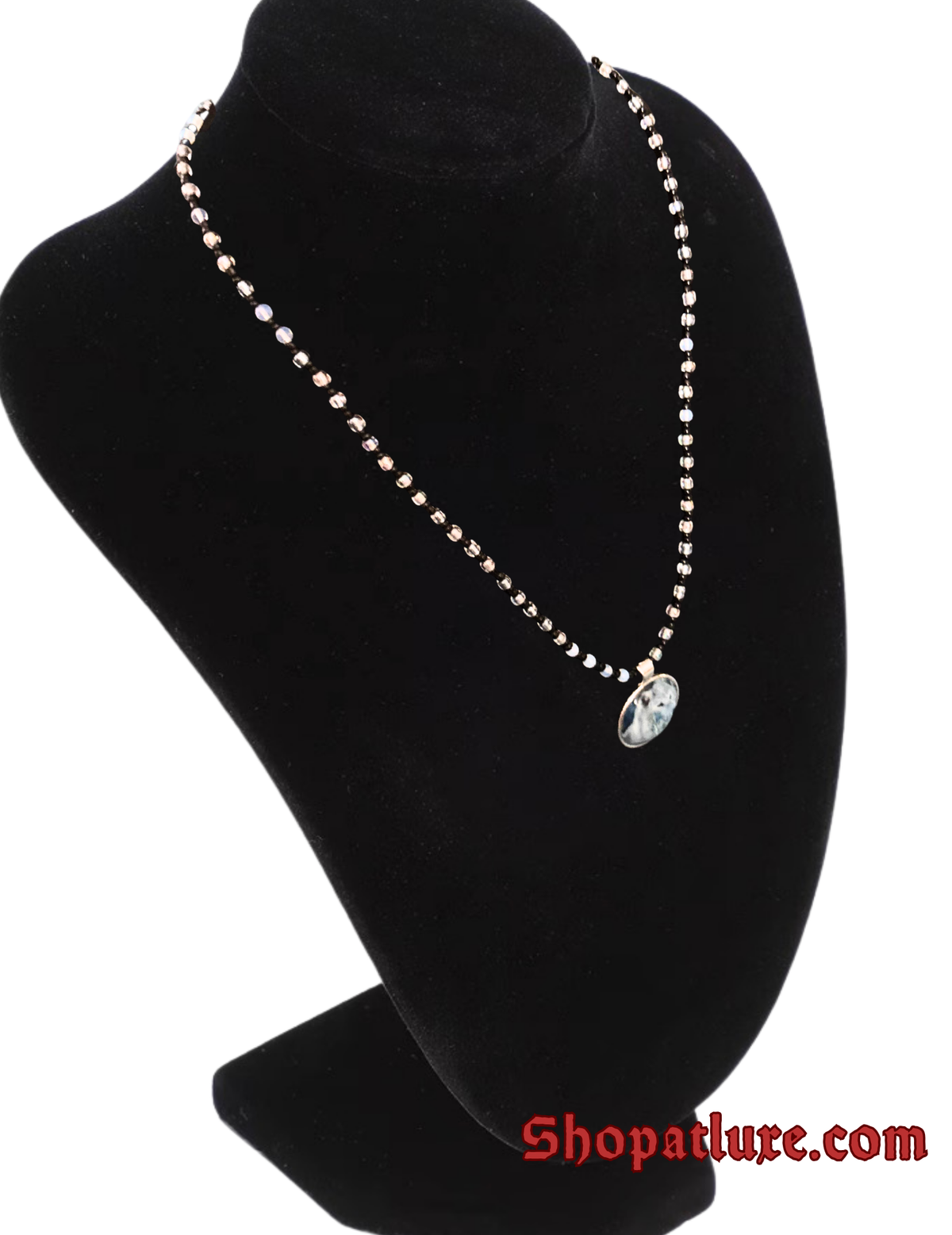 White Wolf Moonstone Necklace