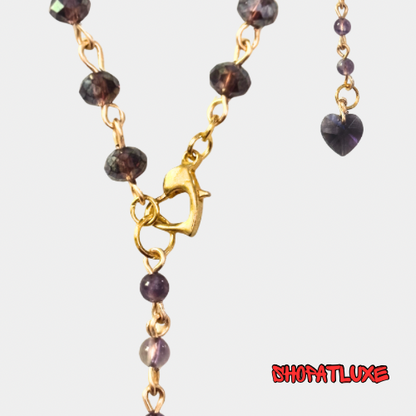 AMETHYST And Crystal BEADED NECKLACE