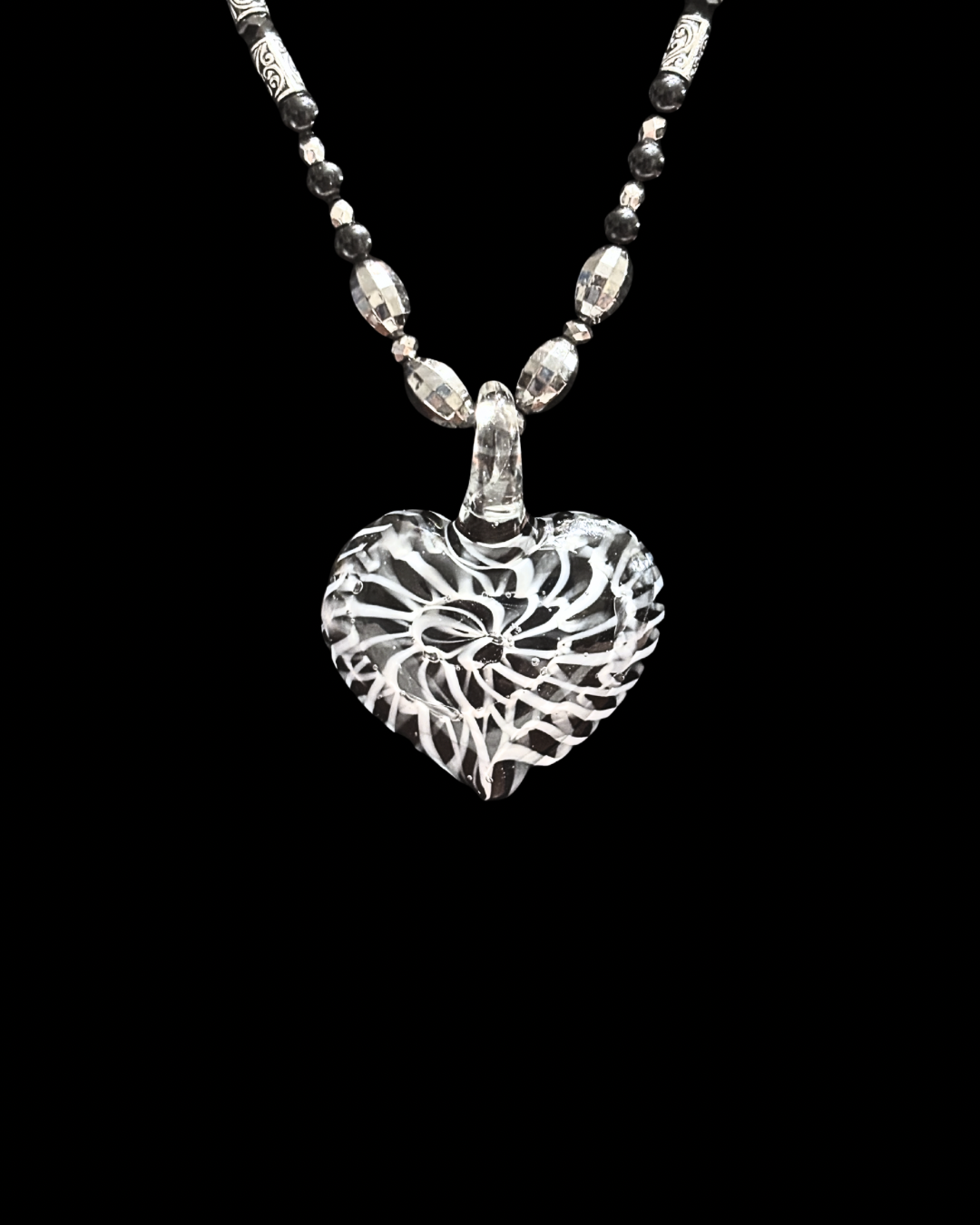 Hand Blown Glass Heart Necklace