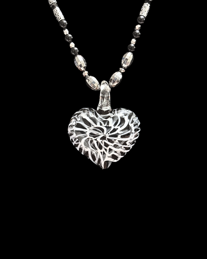 Hand Blown Glass Heart Necklace