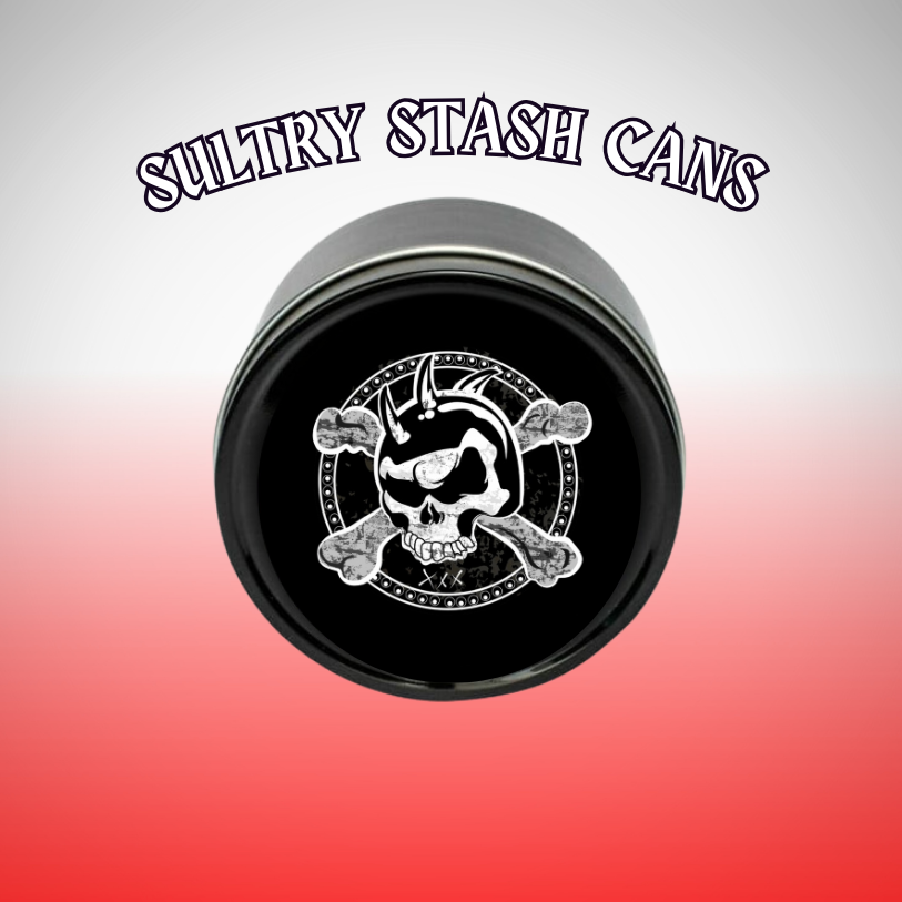 Skull Graphic Stash Tin - Round Storage Container