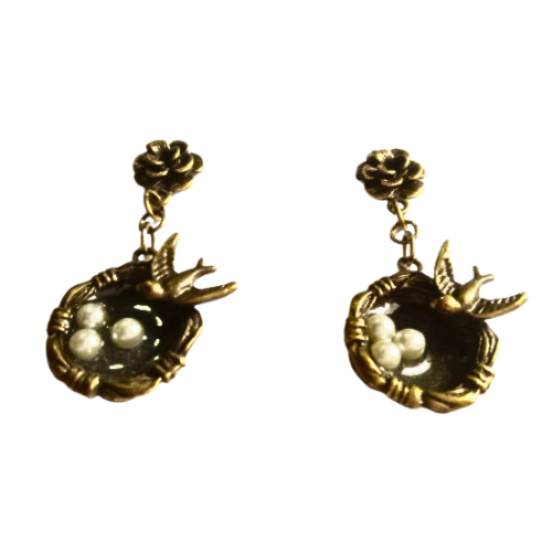 BIRDS NEST EARRINGS