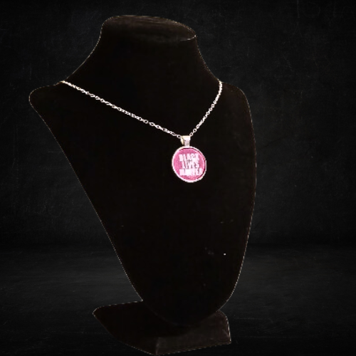 Black Lives Matter Pink Pendant Necklace