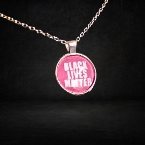 Black Lives Matter Pink Pendant Necklace