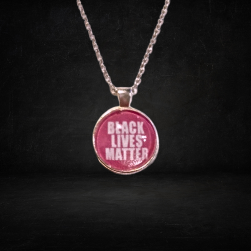 Black Lives Matter Pink Pendant Necklace