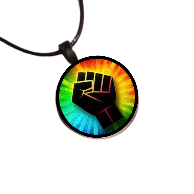 Black Power Raised Fist Peaceful Protest Necklace