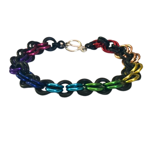 Rainbow Stretch Chainmail Bracelet