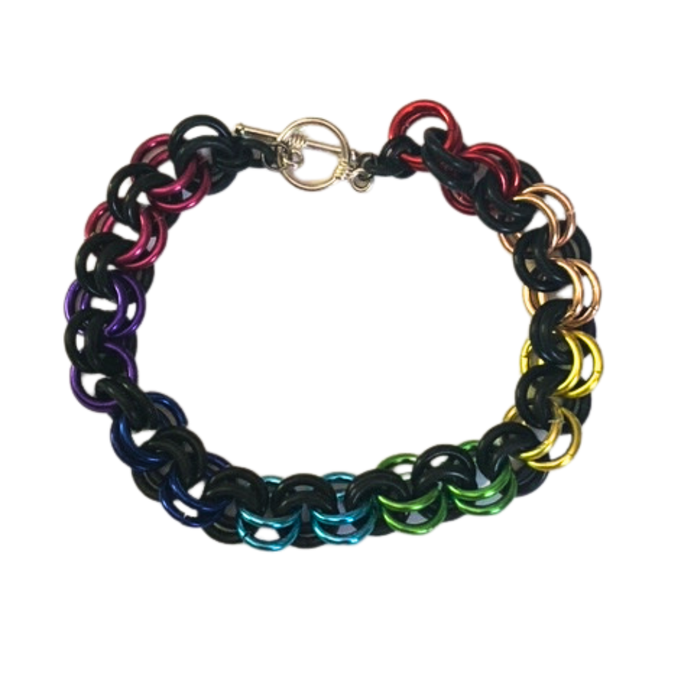 Rainbow Stretch Chainmail Bracelet