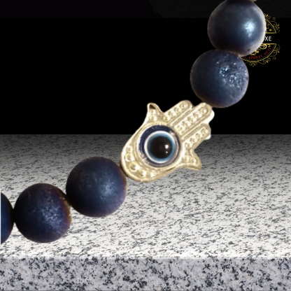Blue Eye of Horus Lava Rocks Bracelet